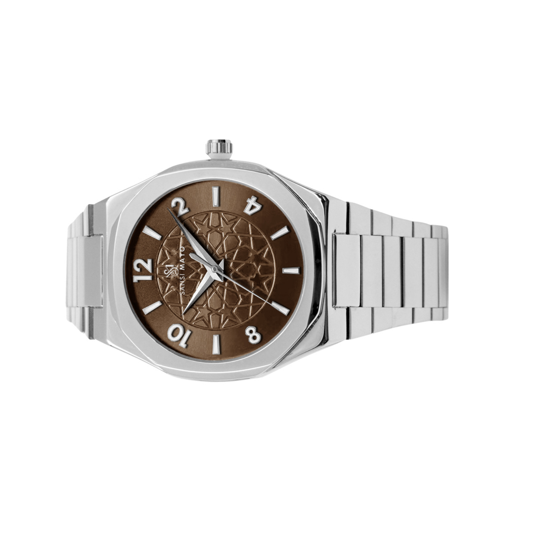 Silver Brown Wrist Watch