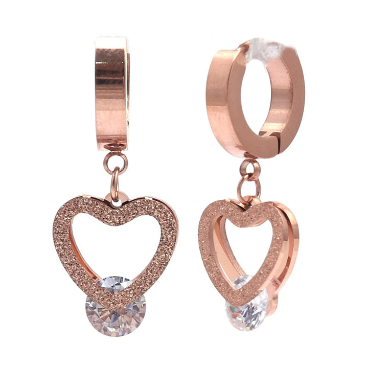 SANSI MAYO Rose Heart Dangle Earrings