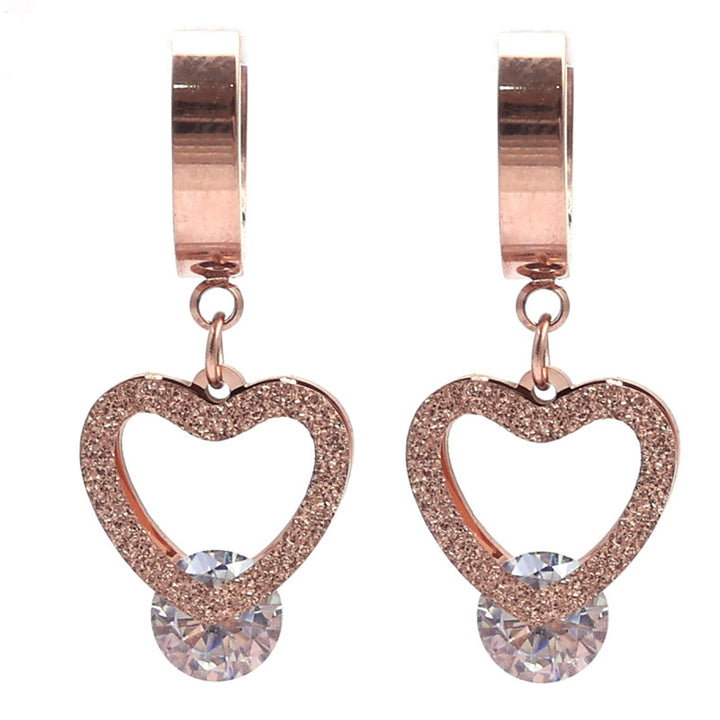SANSI MAYO Rose Heart Dangle Earrings