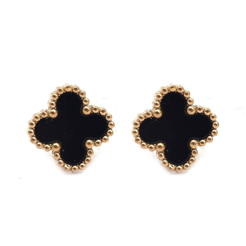 SANSI MAYO Noir Blossom Stud Earrings