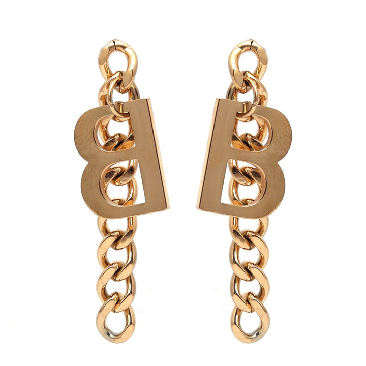 SANSI MAYO Golden Chain Huggie Drop Earrings