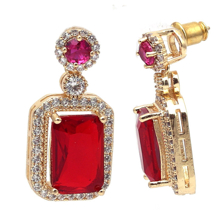 SANSI MAYO Enchanted Ruby Drop Earrings
