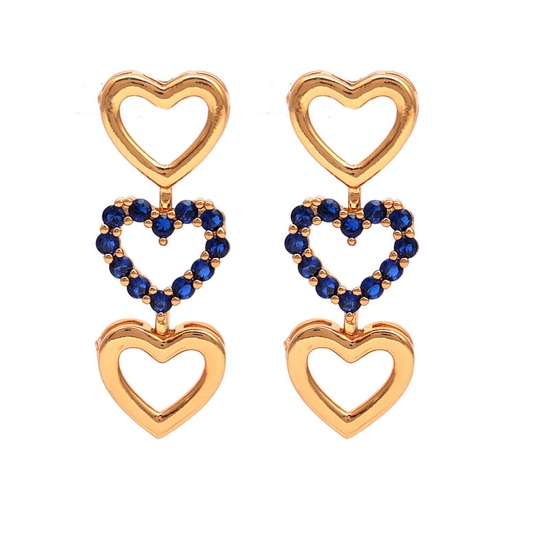 SANSI MAYO Heartfelt Blue Ruby Drop Earrings