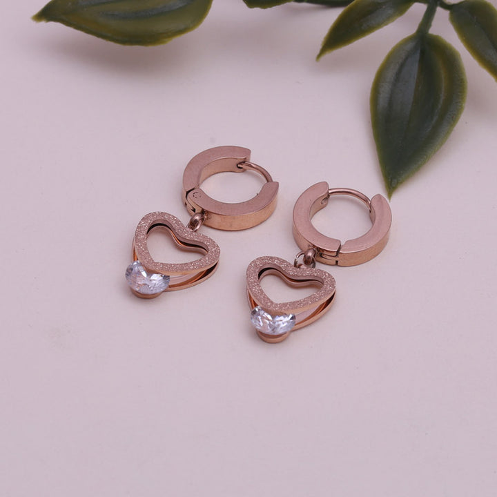 SANSI MAYO Rose Heart Dangle Earrings