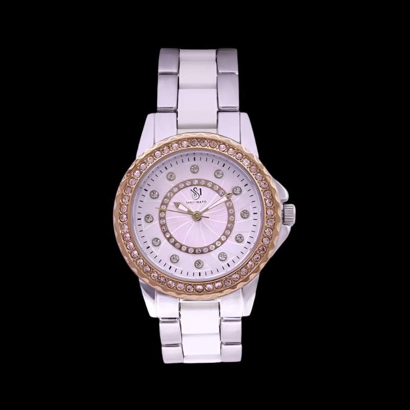 Sansi Mayo Round Two Tone Wrist Watch - Rosegold