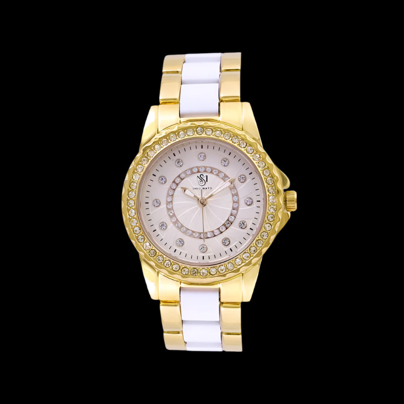 Sansi Mayo Round Two Tone Wrist Watch - Gold Elegance