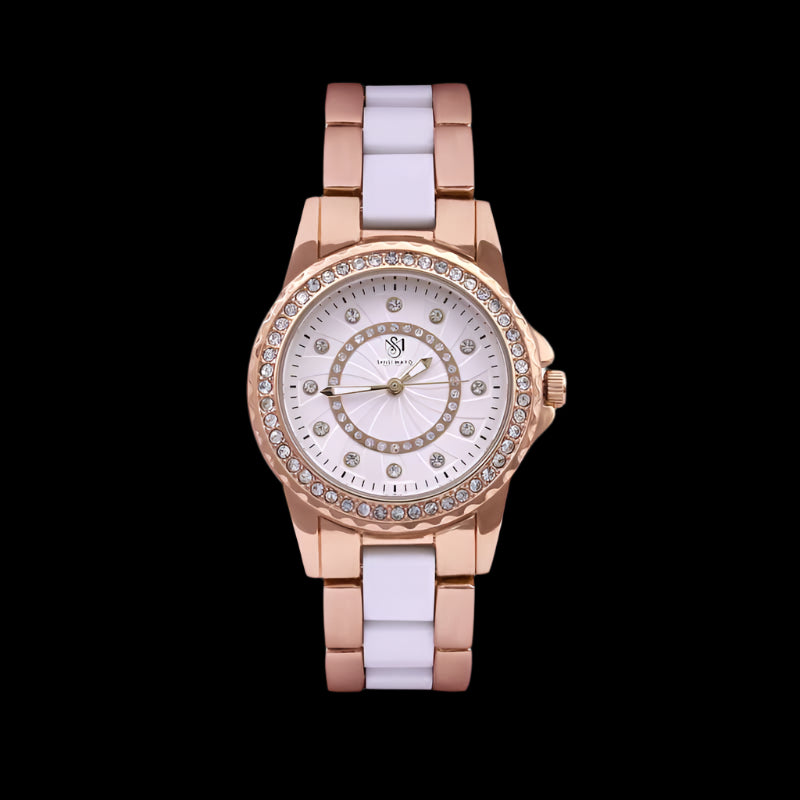 Sansi Mayo Round Two Tone Wrist Watch - Rosegold Radiance