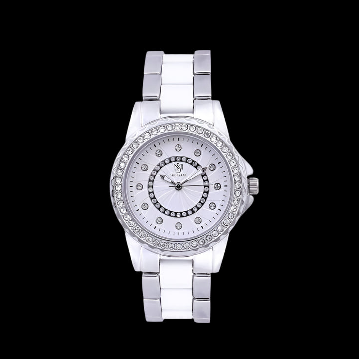 Sansi Mayo Round Two Tone Wrist Watch - Silver Elegance