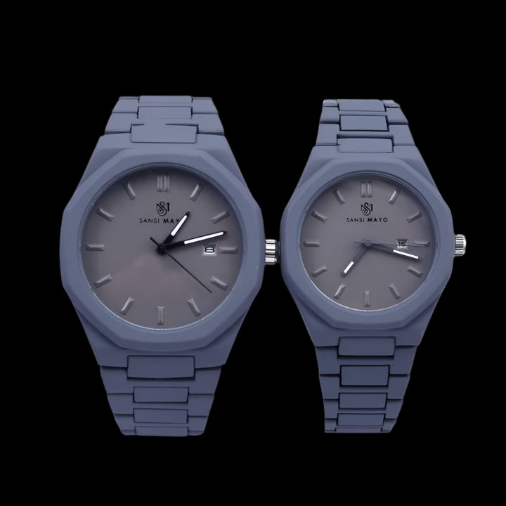 Sansi Mayo Couple Gray Horizon Wrist Watch Set