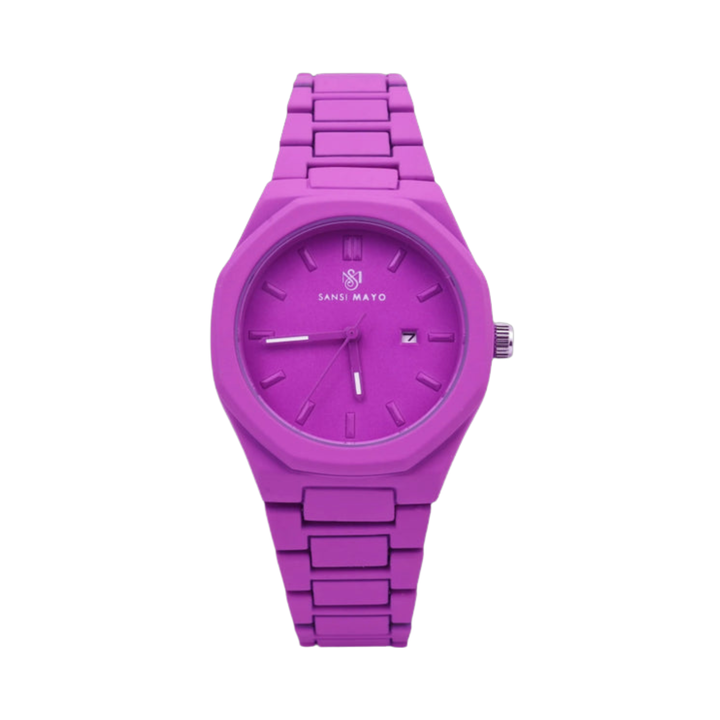 White Purple Wrist Watch