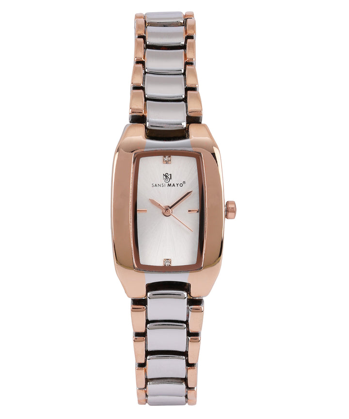 Sansi Mayo Women’s Watch & Jewellery Gift Set — Silver Rose Gold with Egyptian Stone
