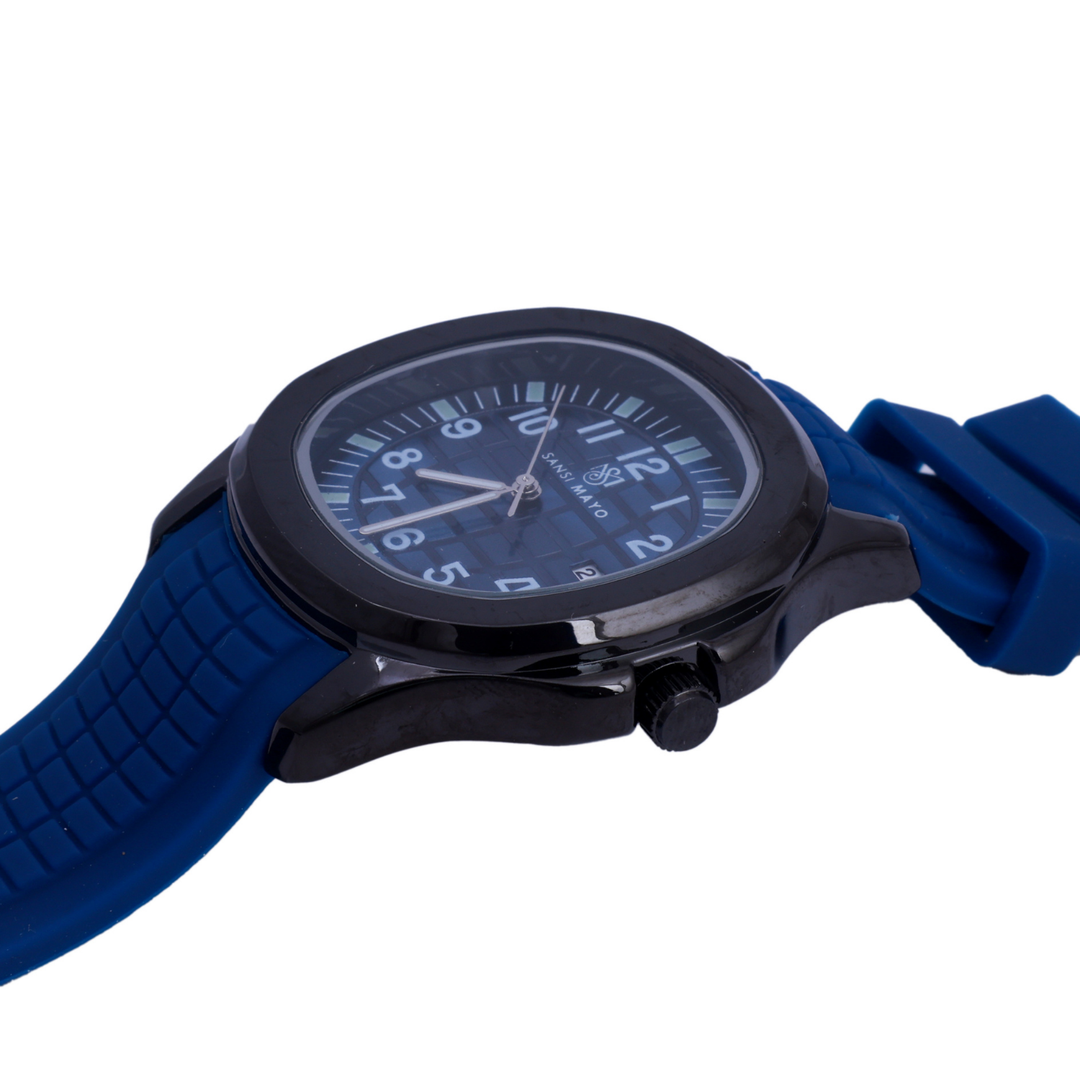Round Onyx Blue Wrist Watch
