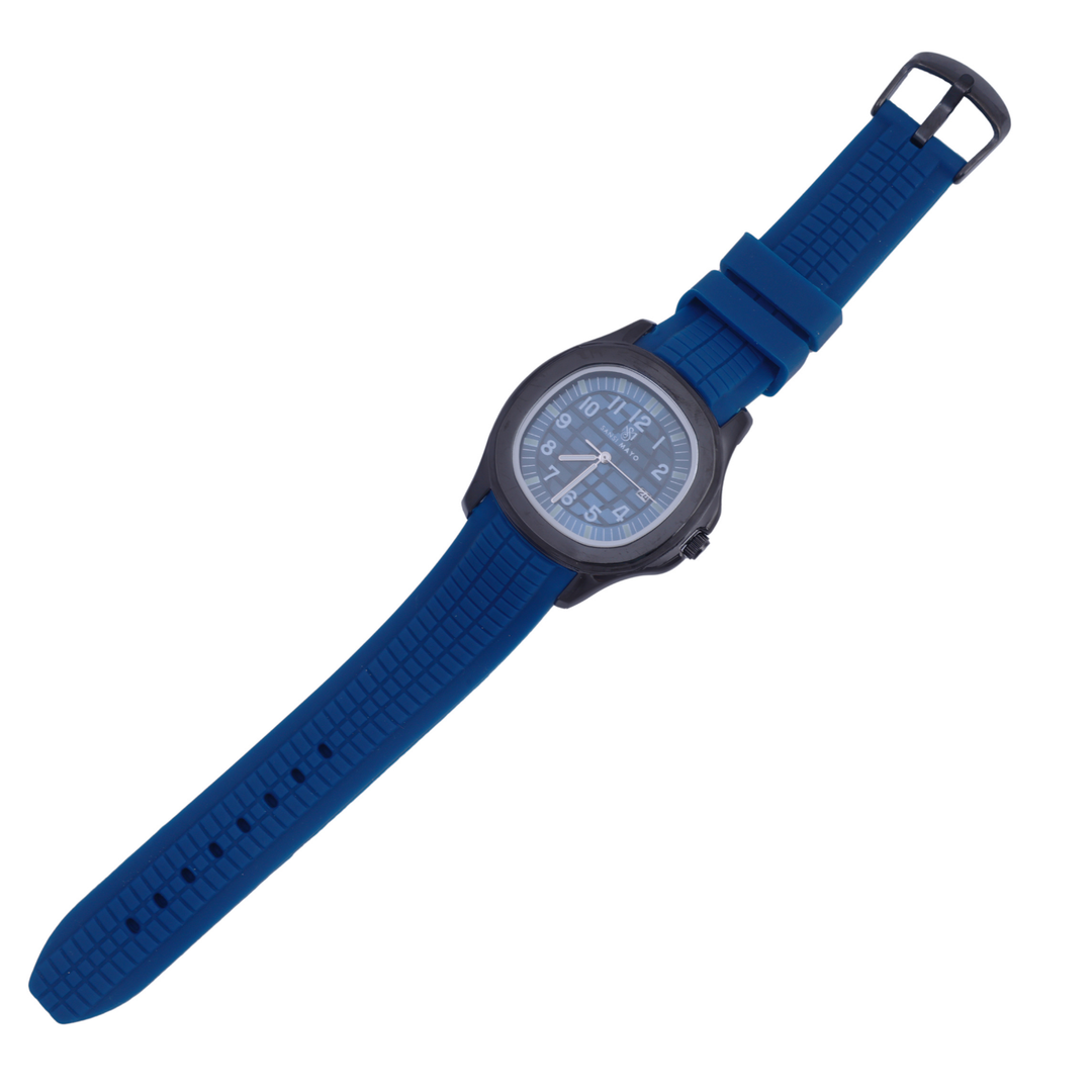 Round Onyx Blue Wrist Watch