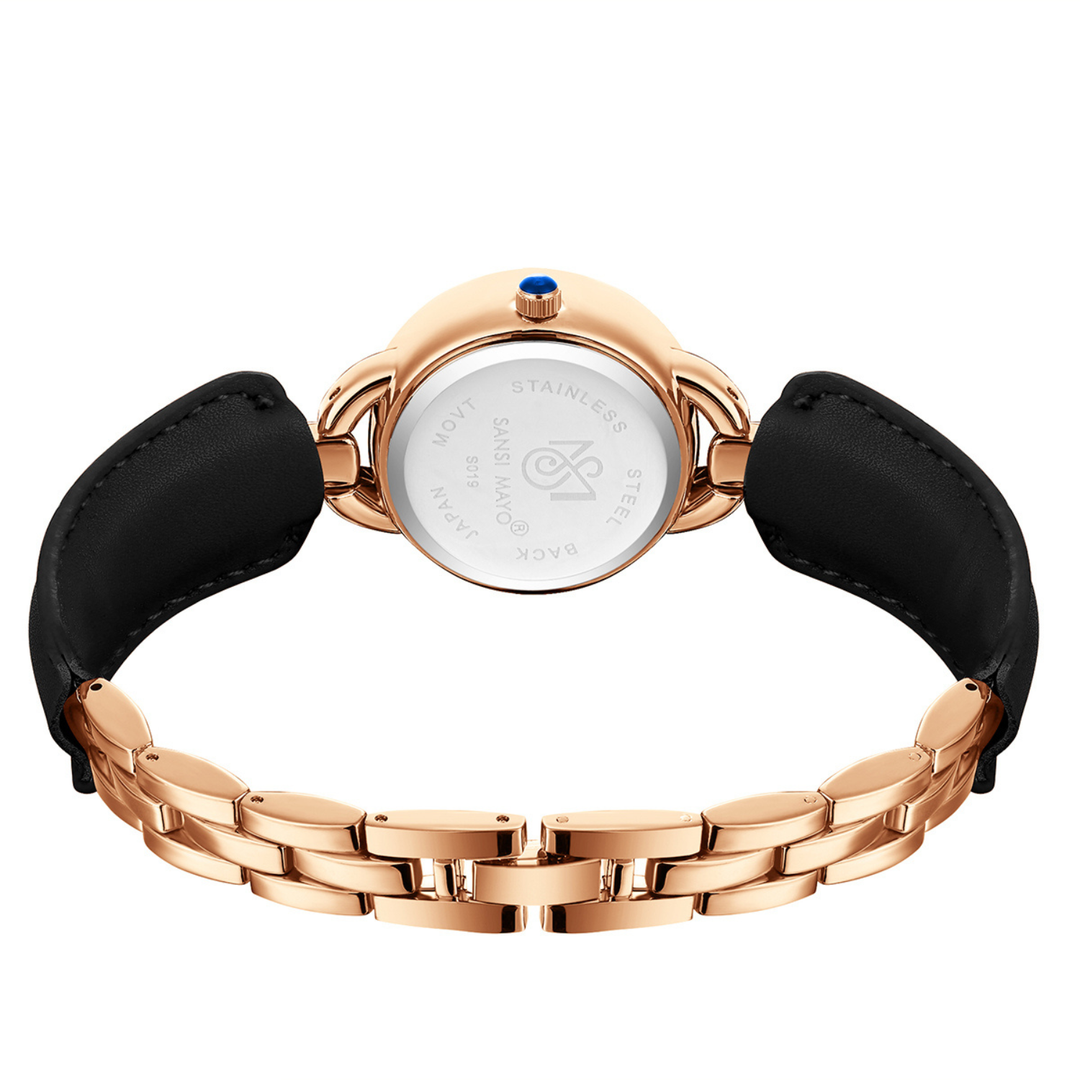 Aurora Black Rose Gold Quartz Watch