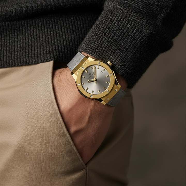 Graphite Grey Leather Analog