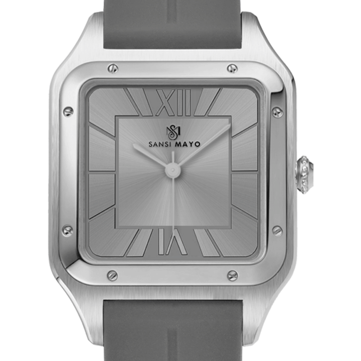 Steel Grey Square Analog