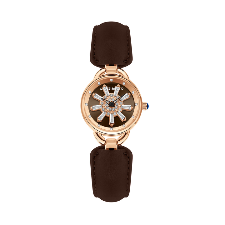 Aurora Women Dynamic Rotating Dial Watch Ð Brown Dial