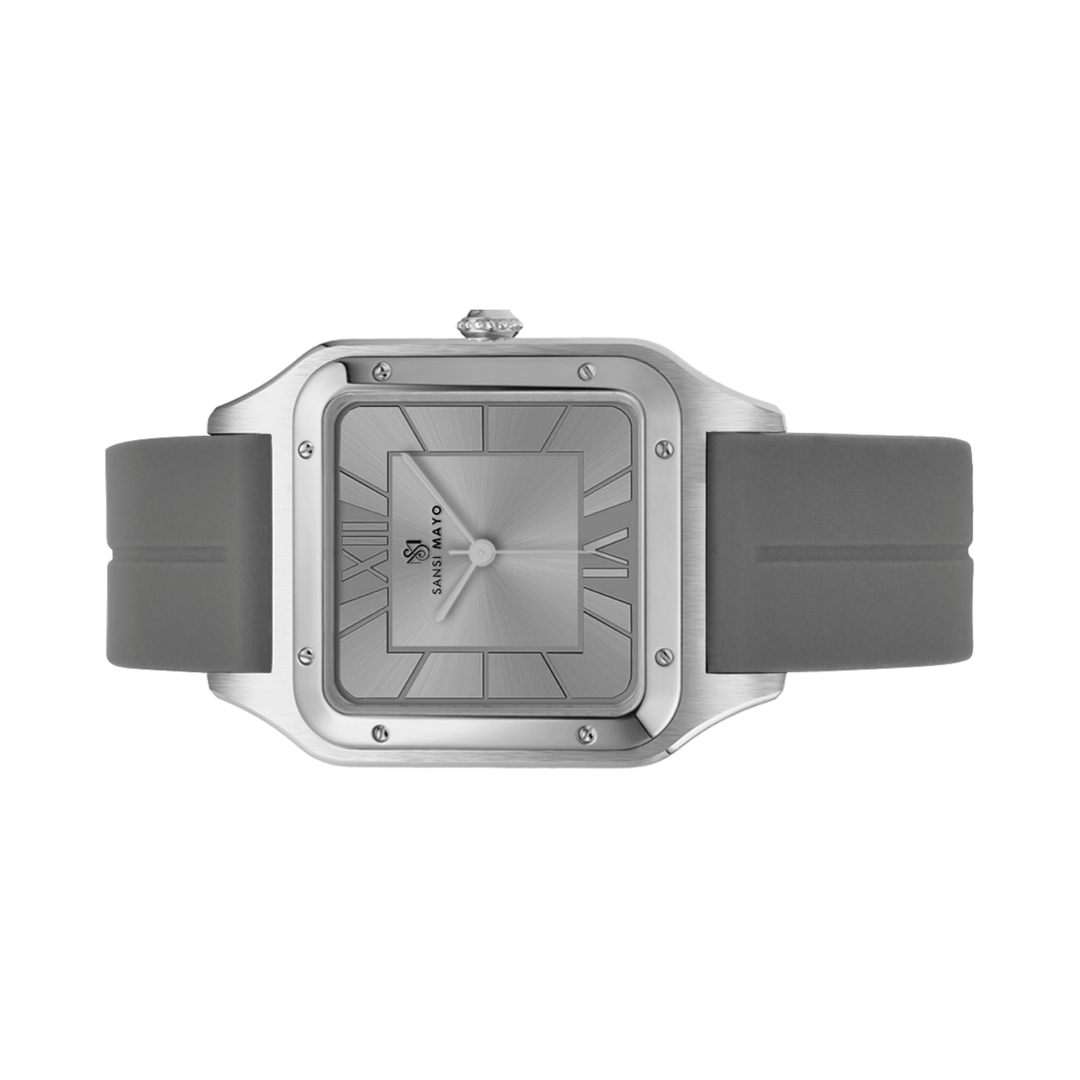 Steel Grey Square Analog