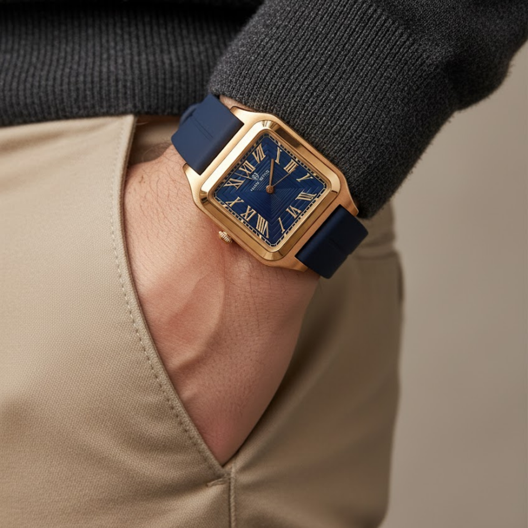 Azure Blue Square Magnetic Analog