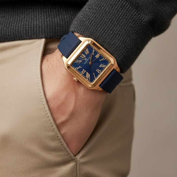 Azure Blue Square Magnetic Analog