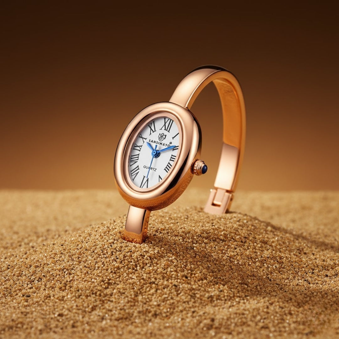 Sansi Mayo Minari Watch — Rose Gold Stainless Steel (White Dial)