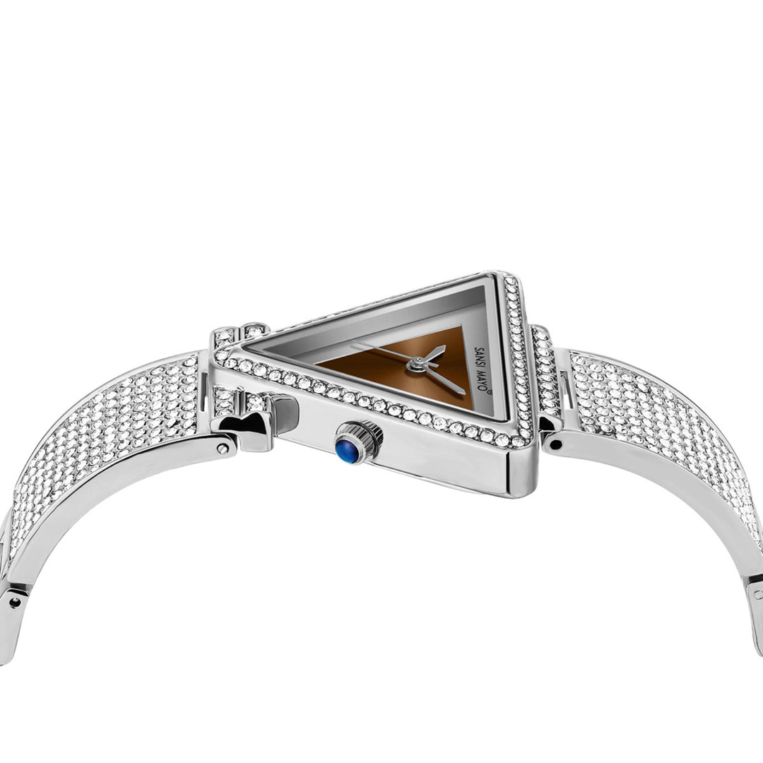 Dina Brown Triangle Dial Watch for Women