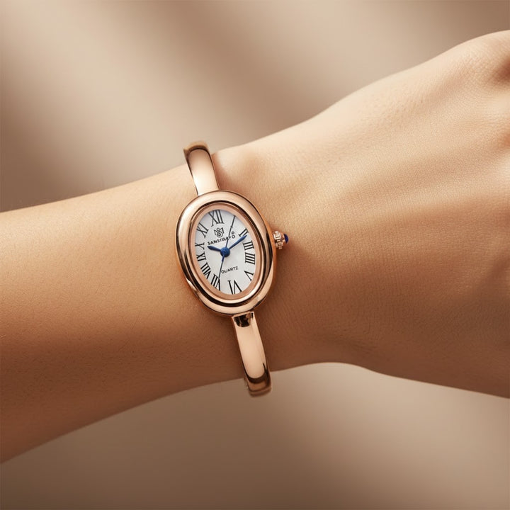 Sansi Mayo Minari Watch — Rose Gold Stainless Steel (White Dial)