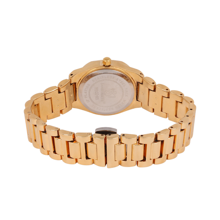 Sansi Mayo Women’s Watch, Bangle & Ring Gift Set — Gold Stainless Steel with Blue Dial & Crystal Egyptian Stone