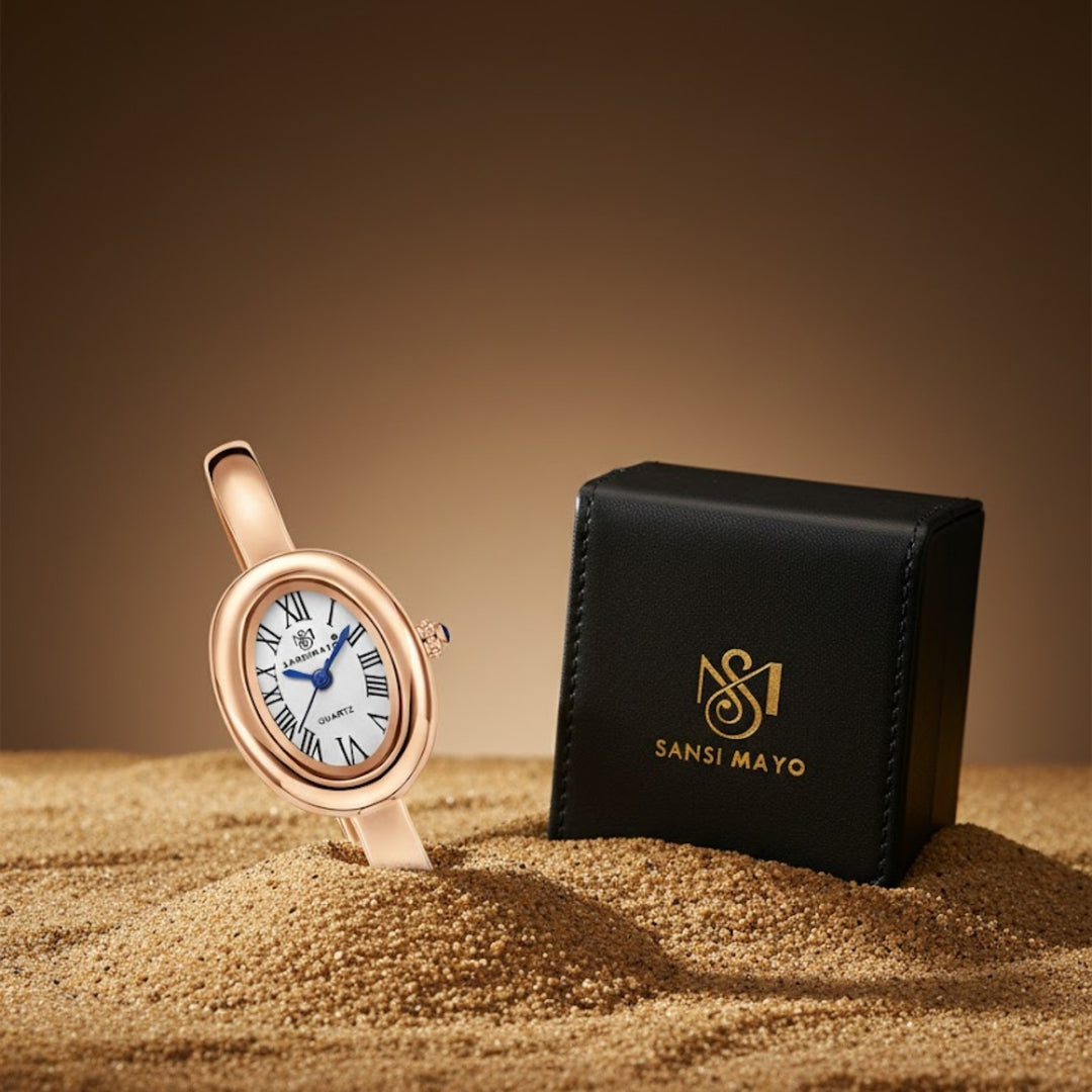 Sansi Mayo Minari Watch — Rose Gold Stainless Steel (White Dial)