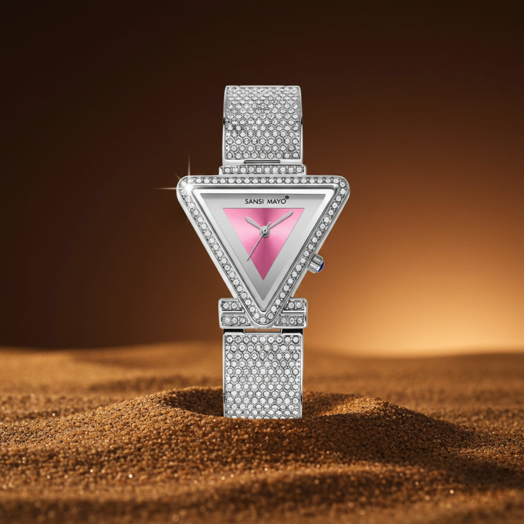 Dina Dark Pink Triangle Dial Women’s Watch