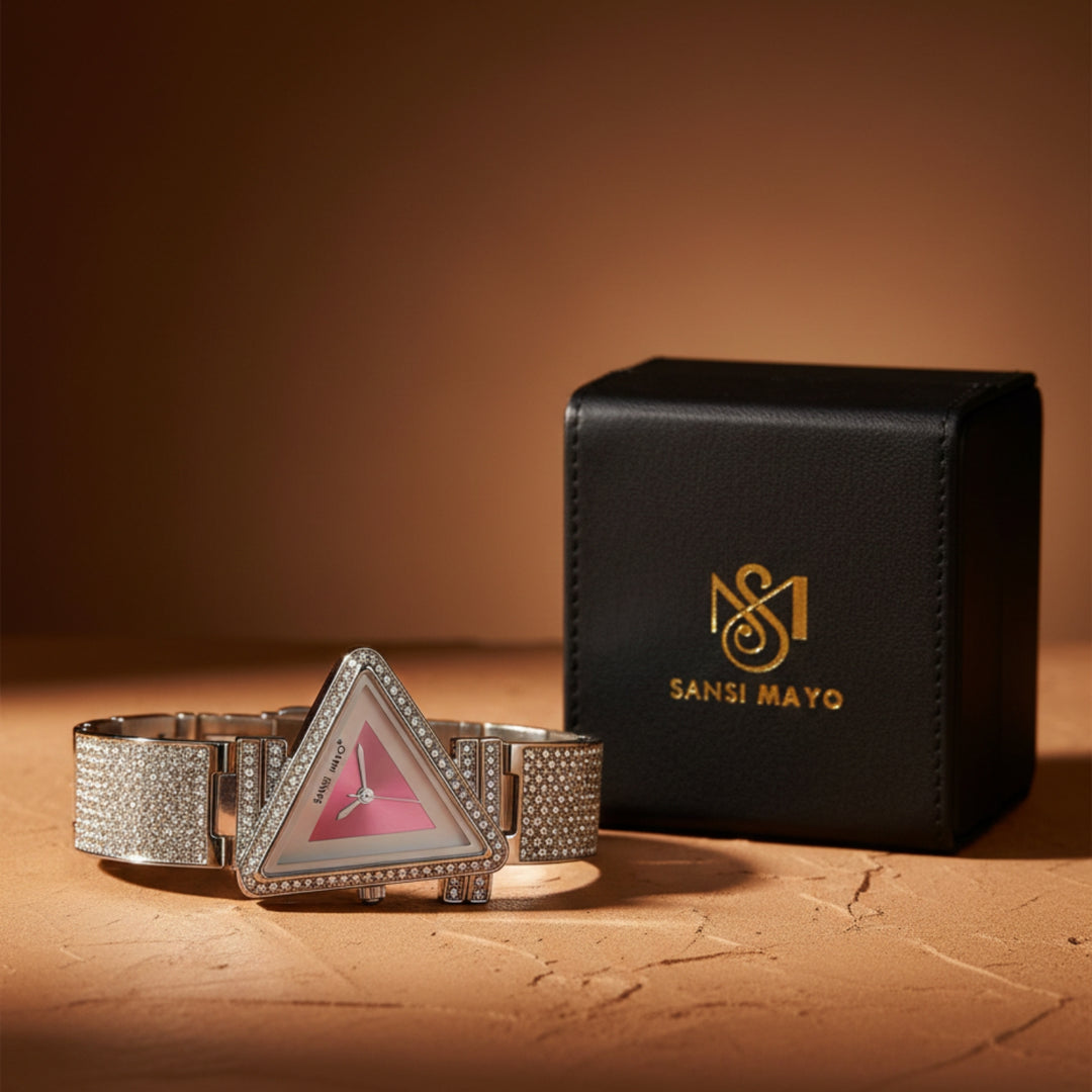Dina Dark Pink Triangle Dial Women’s Watch