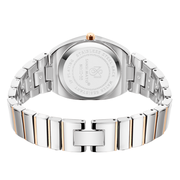 White Dial Two Tone silver Rose Gold Watch — Egyptian Stone Edition