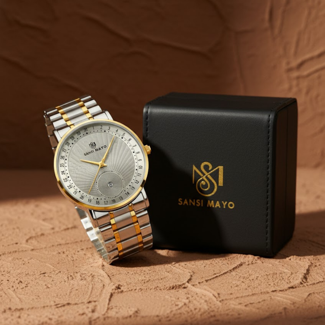 Classic Two-Tone Stainless Steel Watch — Grey Dial Edition