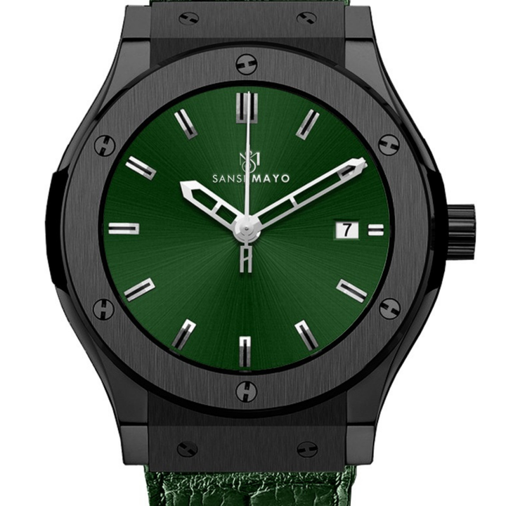 Obsidian Black Leather Analog