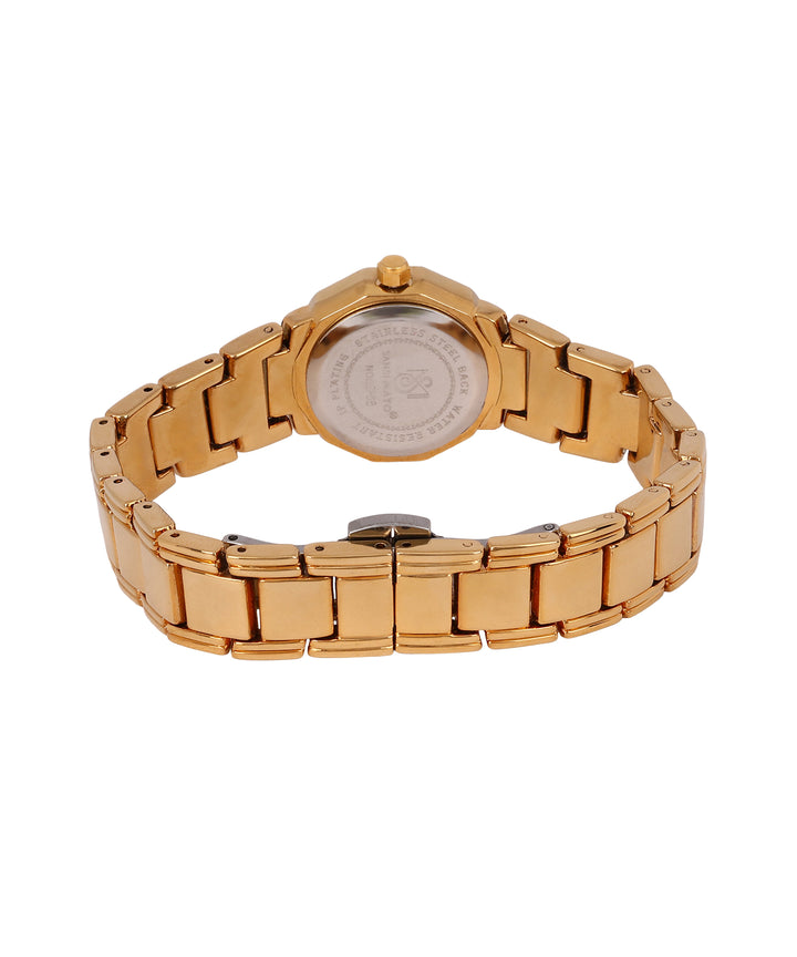 Sansimayo Women’s Round Grey Dial Watch with 2 Bracelet Set – Gold
