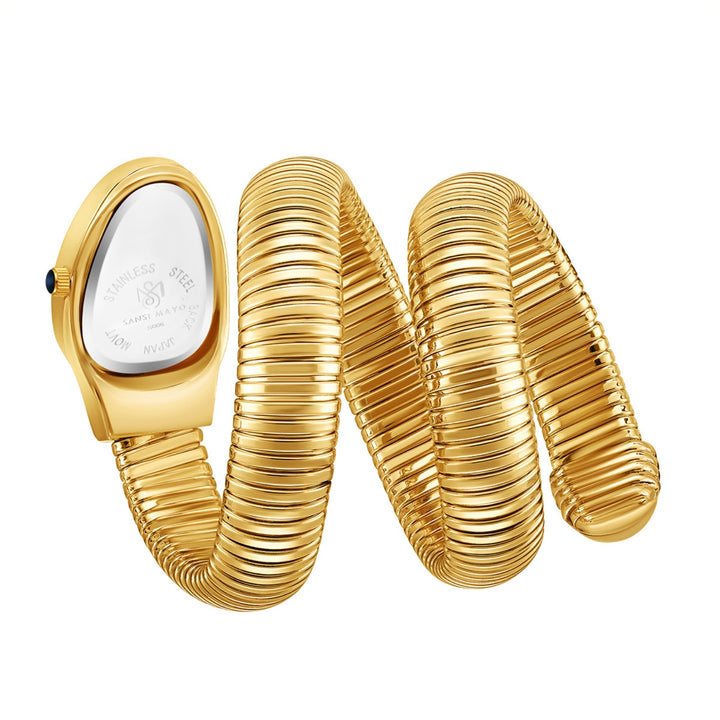 Snake 2.0 Gold Coil Bracelet Watch | Sansi Mayo