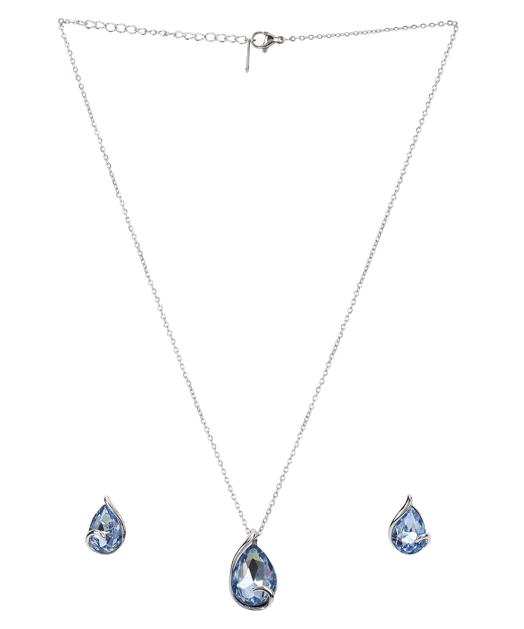 Sansi Mayo Women’s Watch & Jewellery Gift Set — Silver with Sky Blue Dial & Egyptian Stone