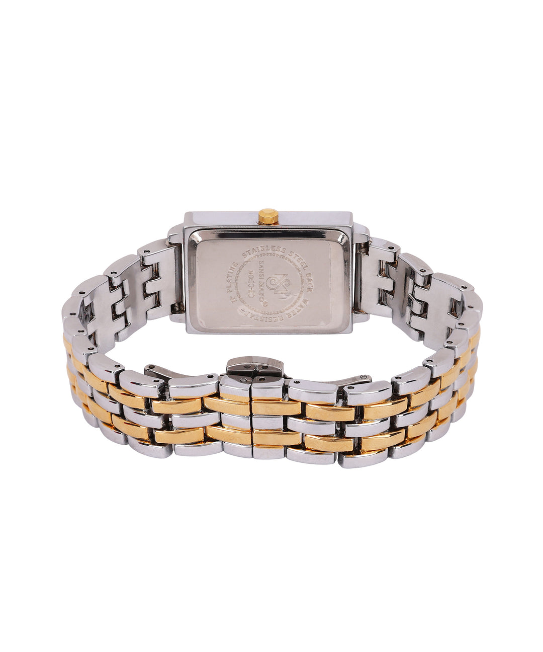 Sansimayo Women’s Grey Dial Watch with Bracelet – Two Tone Silver Gold