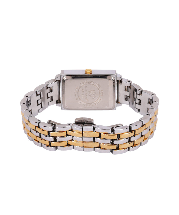 Sansimayo Women’s Grey Dial Watch with Bracelet – Two Tone Silver Gold