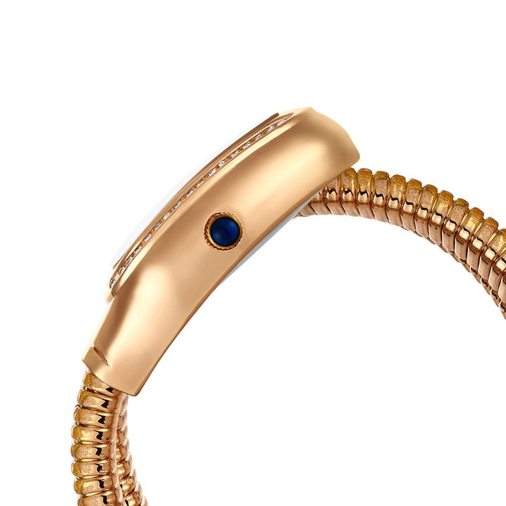 Koil Snake Two-Tone Rose Gold Gold Red Maroon Bracelet Watch — White Dial | Sansi Mayo