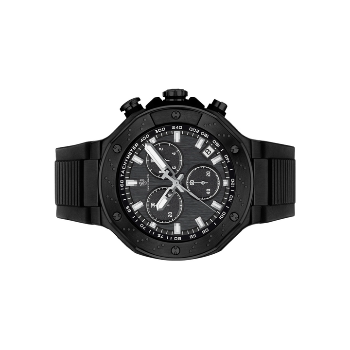 Romano All-Black Men’s Watch — Black Dial, Black Silicone Strap