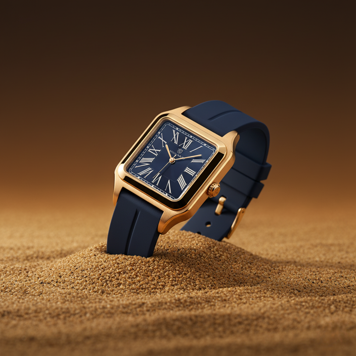 Azure Blue Square Analog