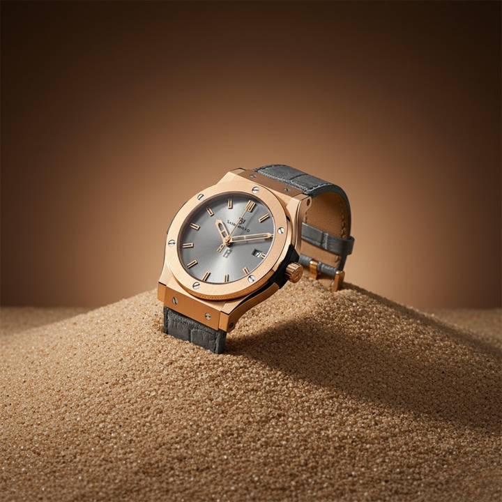 Slate Grey Leather Analog