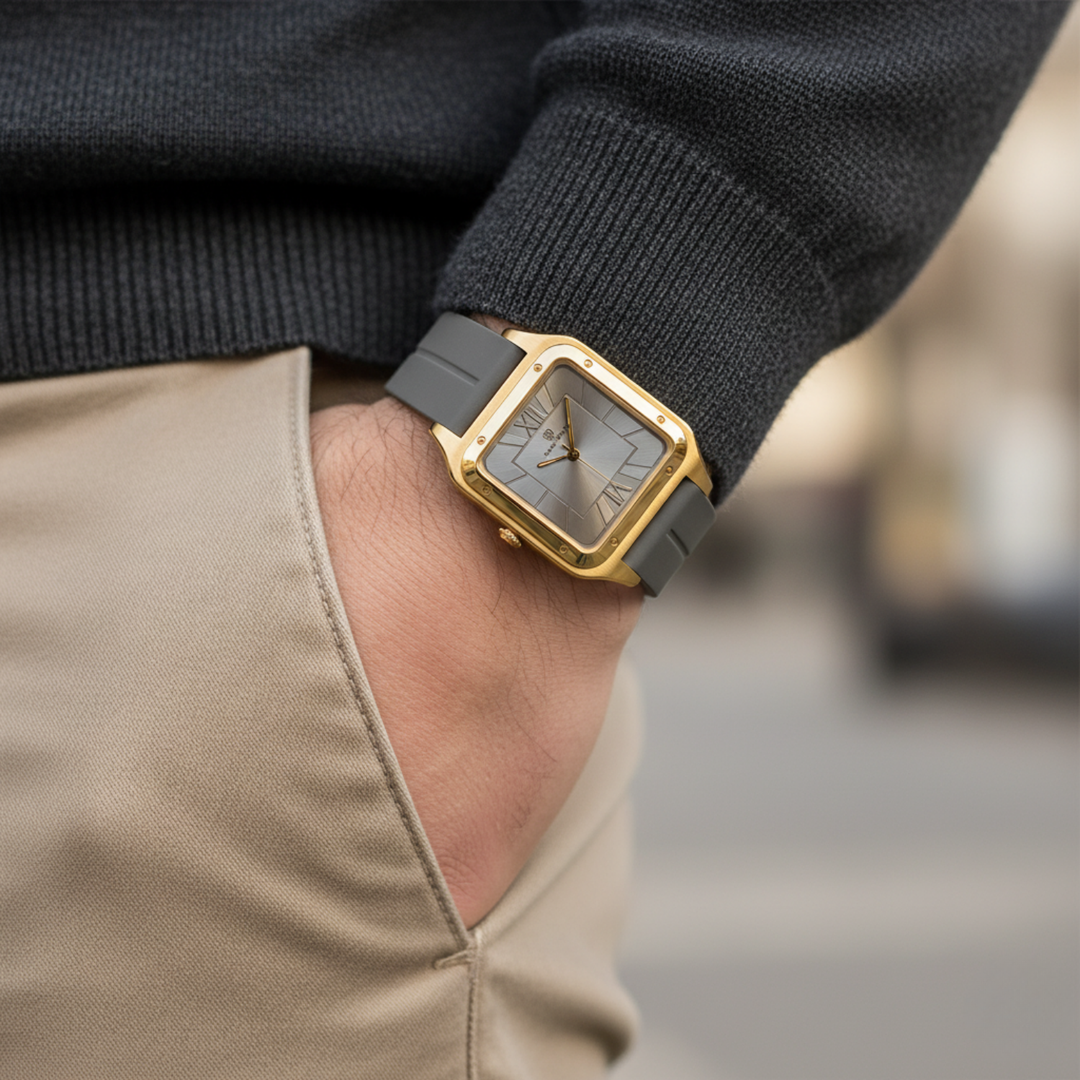 Graphite Grey Square Analog