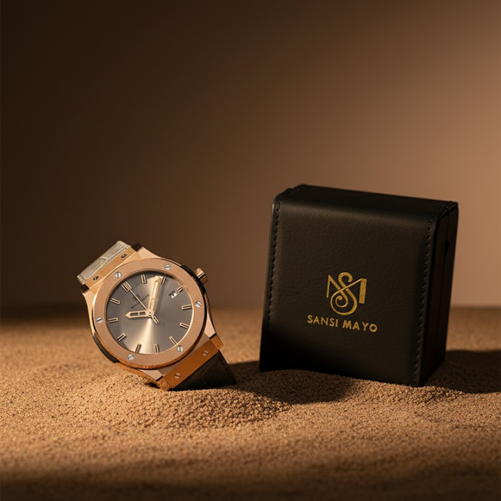 Slate Grey Leather Analog