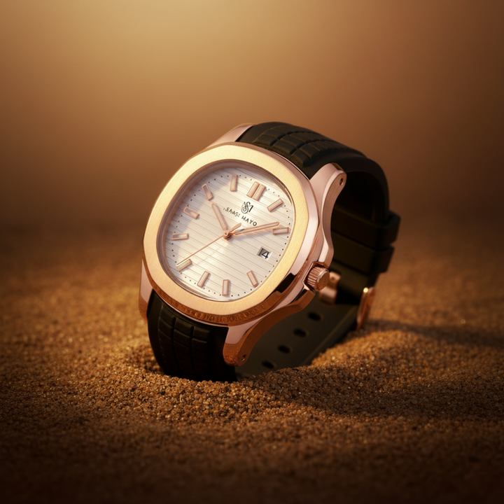 Rose Gold Ivory Elegance Wrist Watch