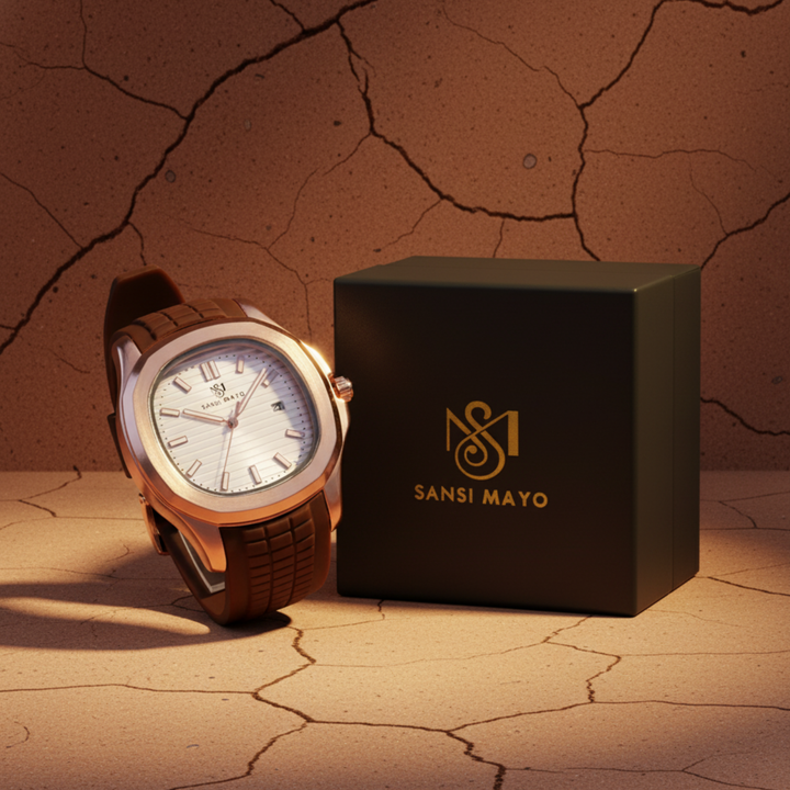 Rose Gold Ivory Elegance Wrist Watch