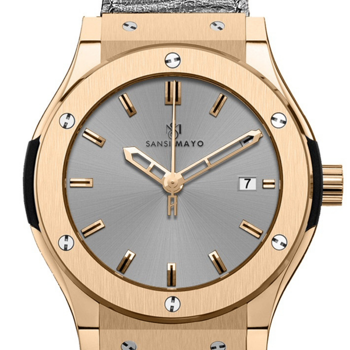 Slate Grey Leather Analog