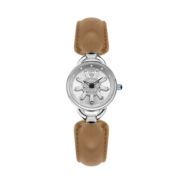 Aurora Beige Silver Quartz Watch