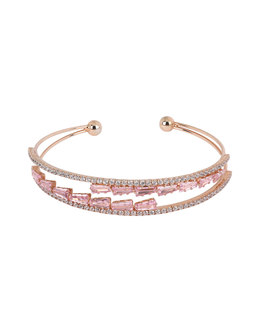 Sansimayo Women’s Dark Pink Dial Watch with Bracelet – Two Tone Gold Edition